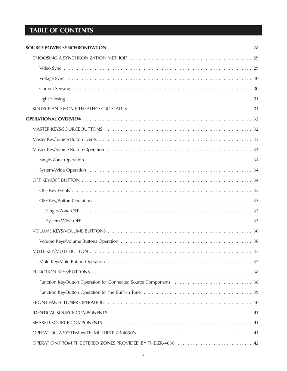 Niles Audio Niles ZR-4630 User Manual | Page 3 / 82