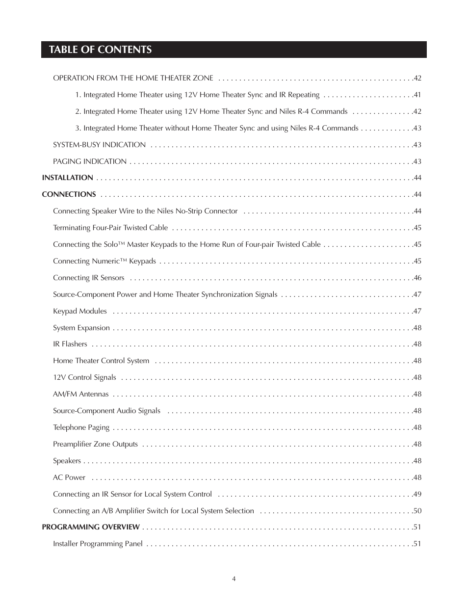 Niles Audio Niles ZR-4630 User Manual | Page 4 / 82