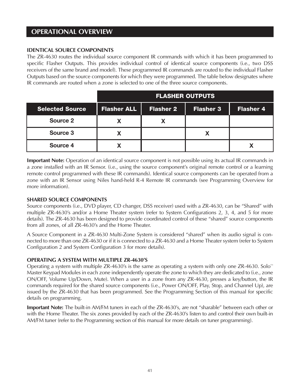 Operational overview | Niles Audio Niles ZR-4630 User Manual | Page 41 / 82