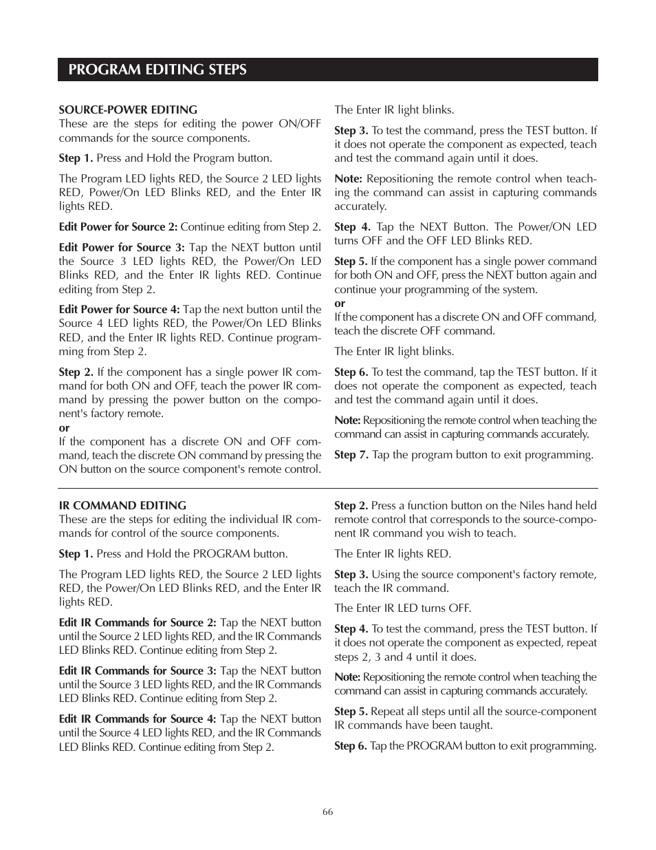 Program editing steps | Niles Audio Niles ZR-4630 User Manual | Page 74 / 82