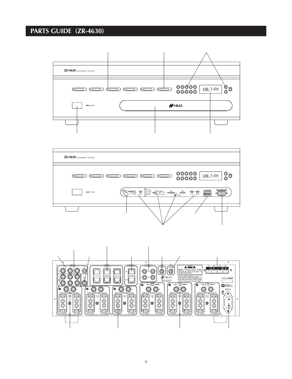 Parts guide (zr-4630) | Niles Audio Niles ZR-4630 User Manual | Page 9 / 82