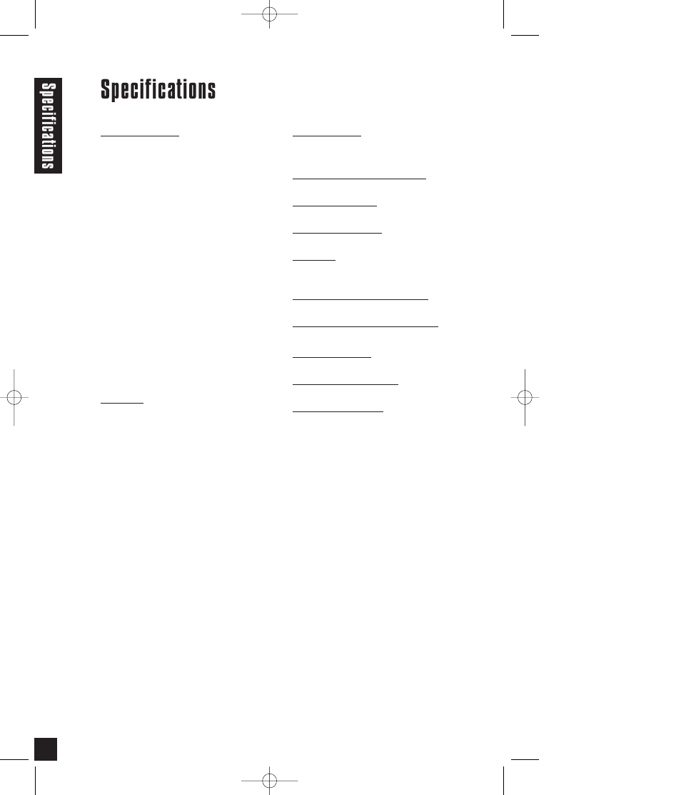 Specifications, Specifica tions | Niles Audio Niles AT8500 User Manual | Page 24 / 28