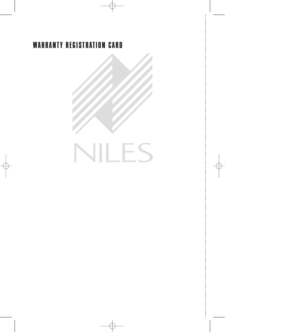 Warranty registration card | Niles Audio Niles AT8500 User Manual | Page 25 / 28