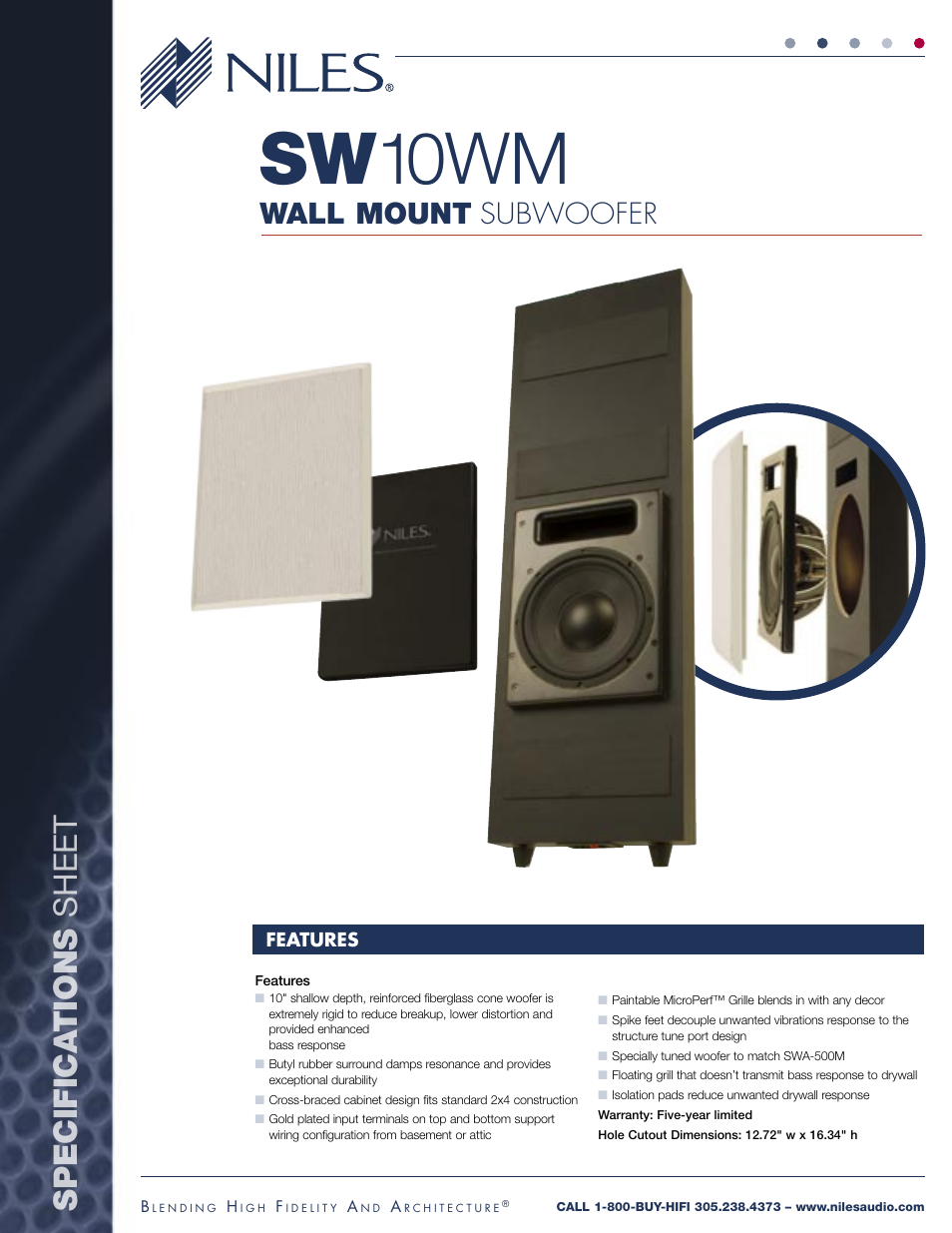 Niles Audio SW10WM User Manual | 2 pages