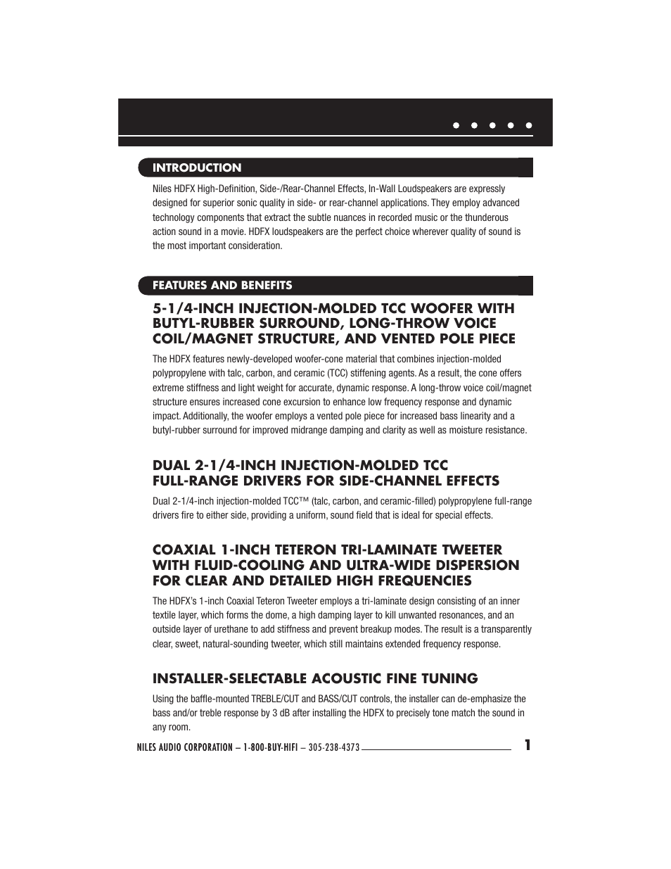 Niles Audio Niles HDFX User Manual | Page 3 / 28