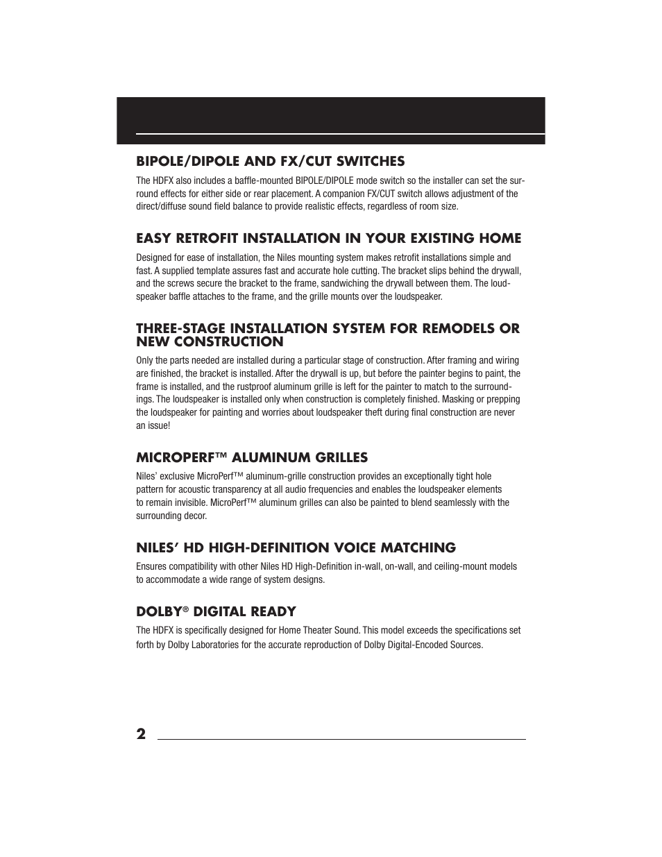 Niles Audio Niles HDFX User Manual | Page 4 / 28