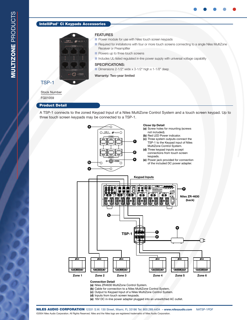 Tsp-1 | Niles Audio C1 User Manual | Page 2 / 2