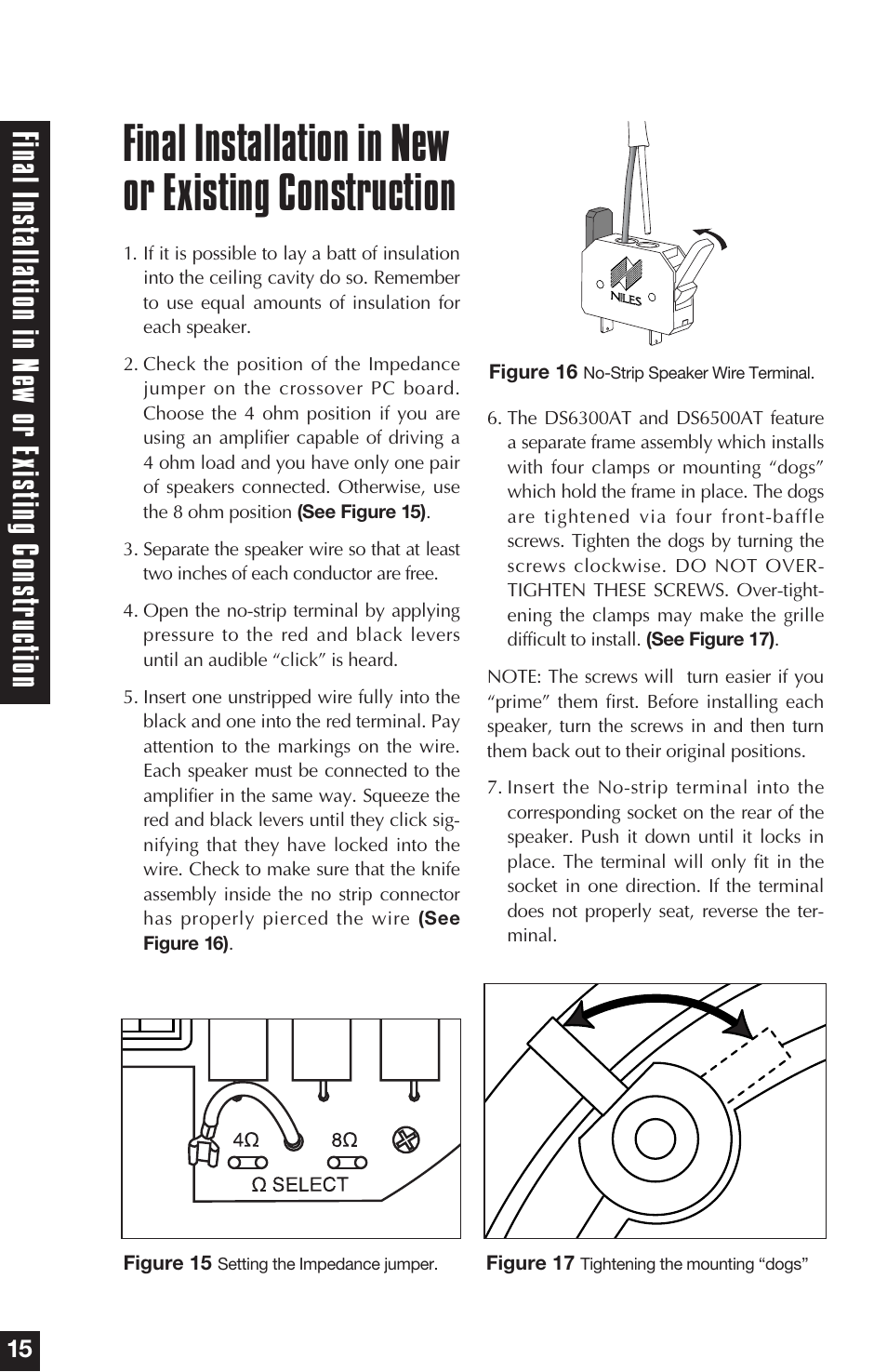 Final installation in new or existing construction | Niles Audio DS6300AT User Manual | Page 16 / 24