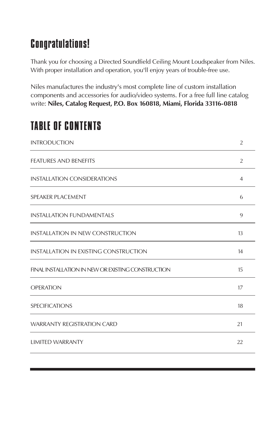 Niles Audio DS6300AT User Manual | Page 2 / 24