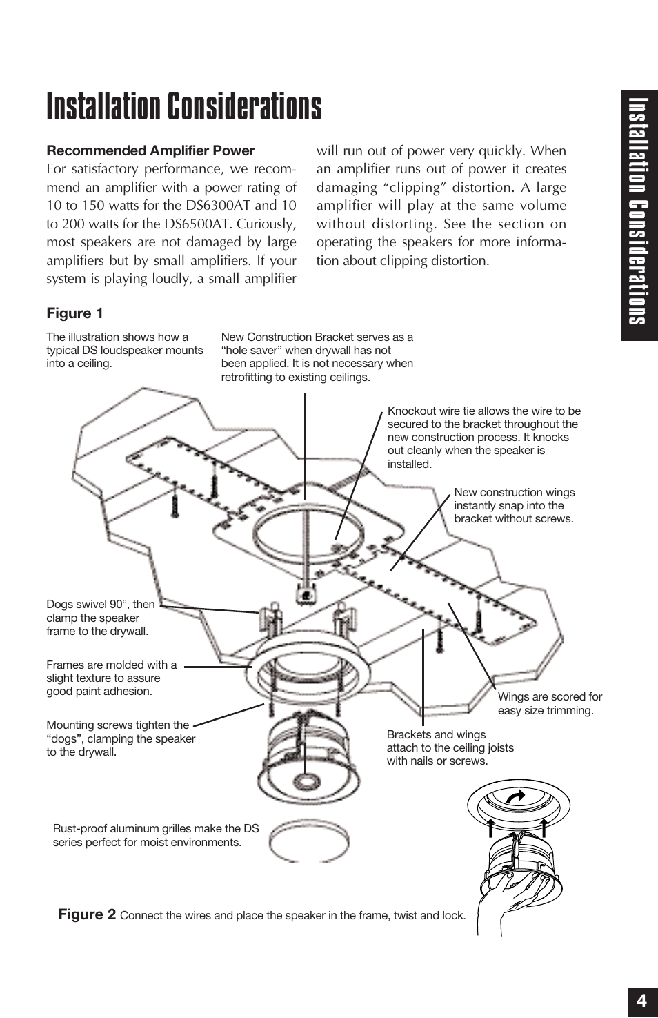 Installation considerations, Ins talla tion consider ations | Niles Audio DS6300AT User Manual | Page 5 / 24