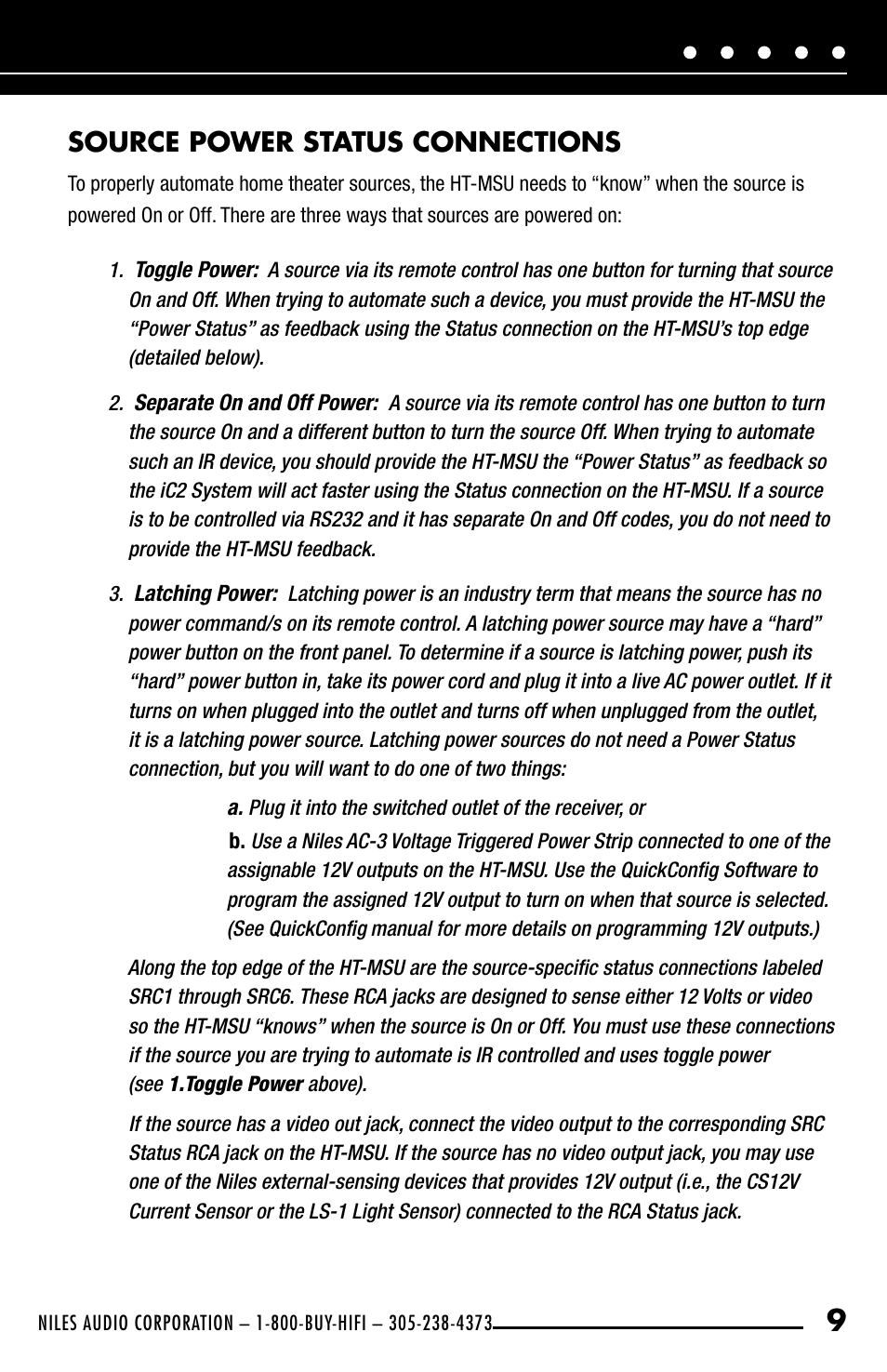 Source power status connections | Niles Audio iC2 User Manual | Page 11 / 32