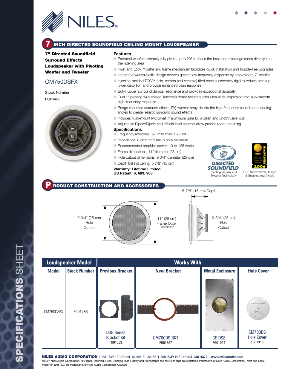 Niles Audio CM750DSFX User Manual | Page 2 / 2