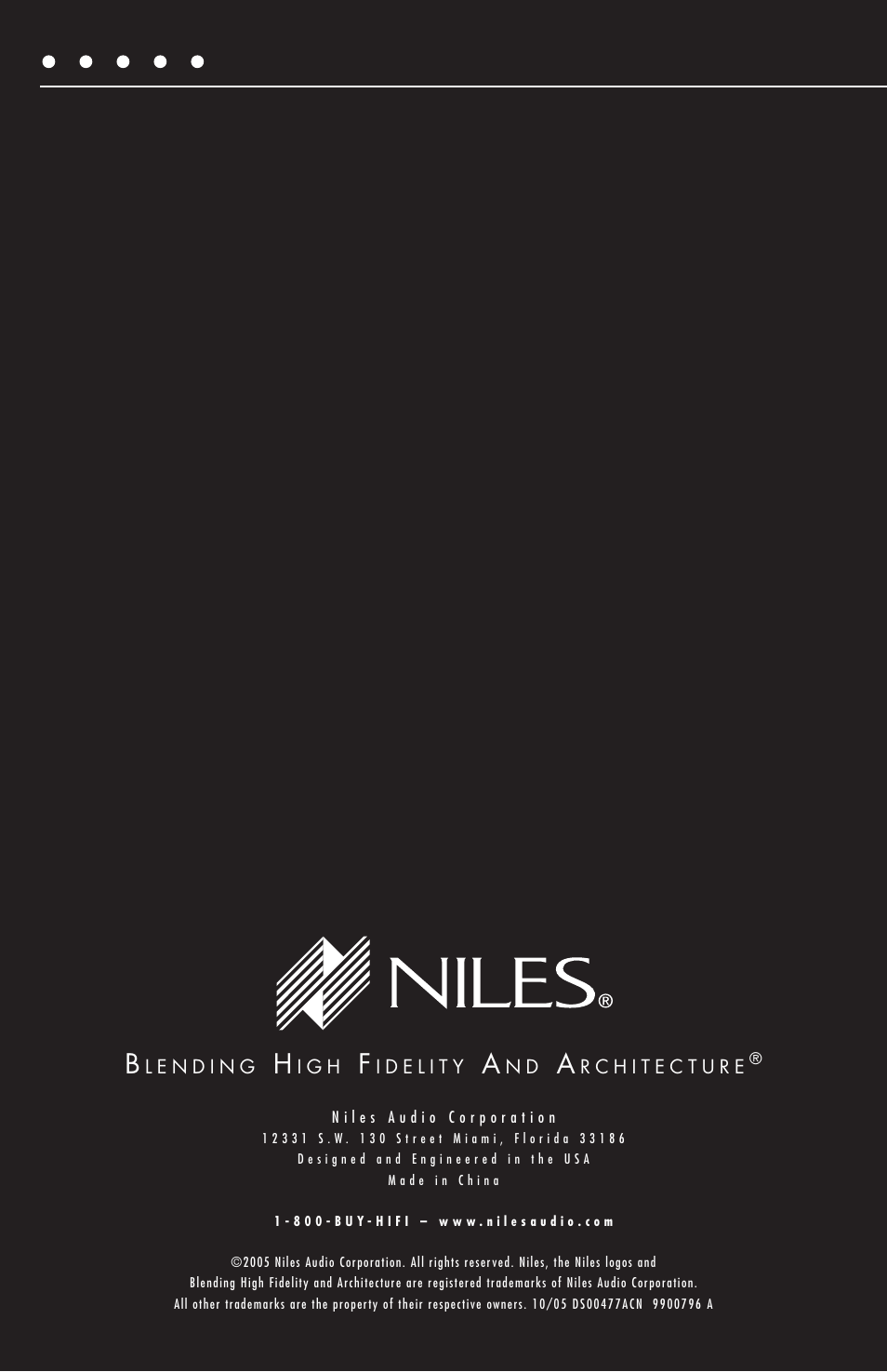 Niles Audio FM-1 User Manual | Page 12 / 12