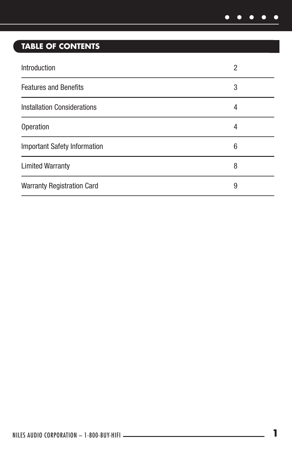 Niles Audio FM-1 User Manual | Page 3 / 12