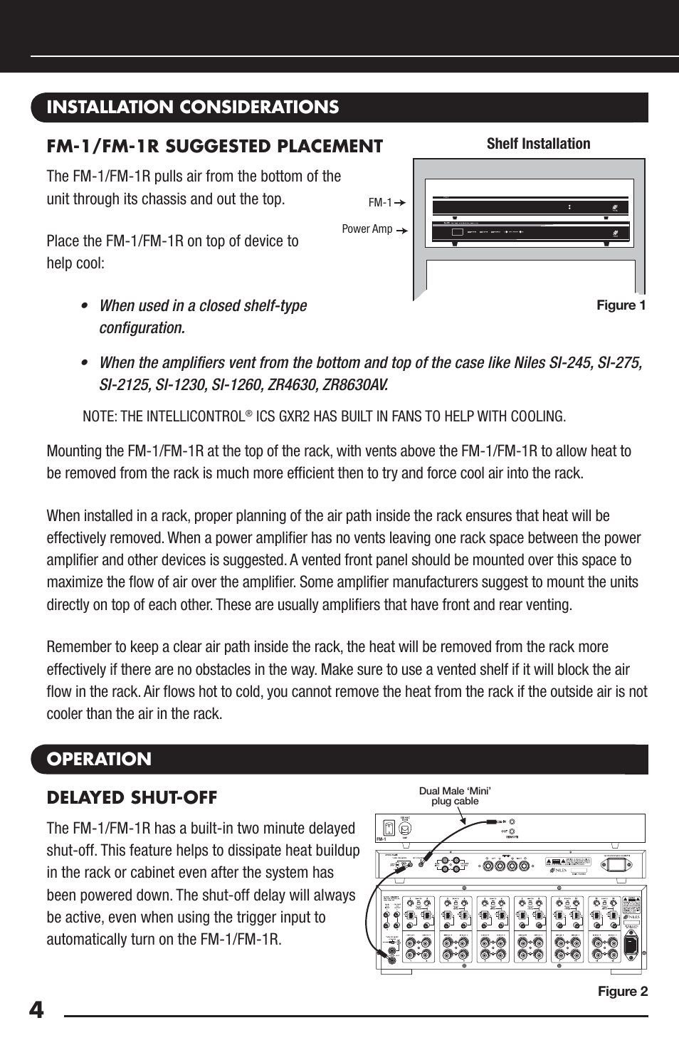 Operation delayed shut-off | Niles Audio FM-1 User Manual | Page 6 / 12