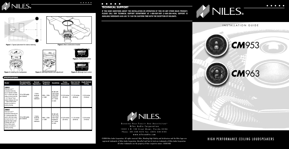 Niles Audio CM953 User Manual | 2 pages