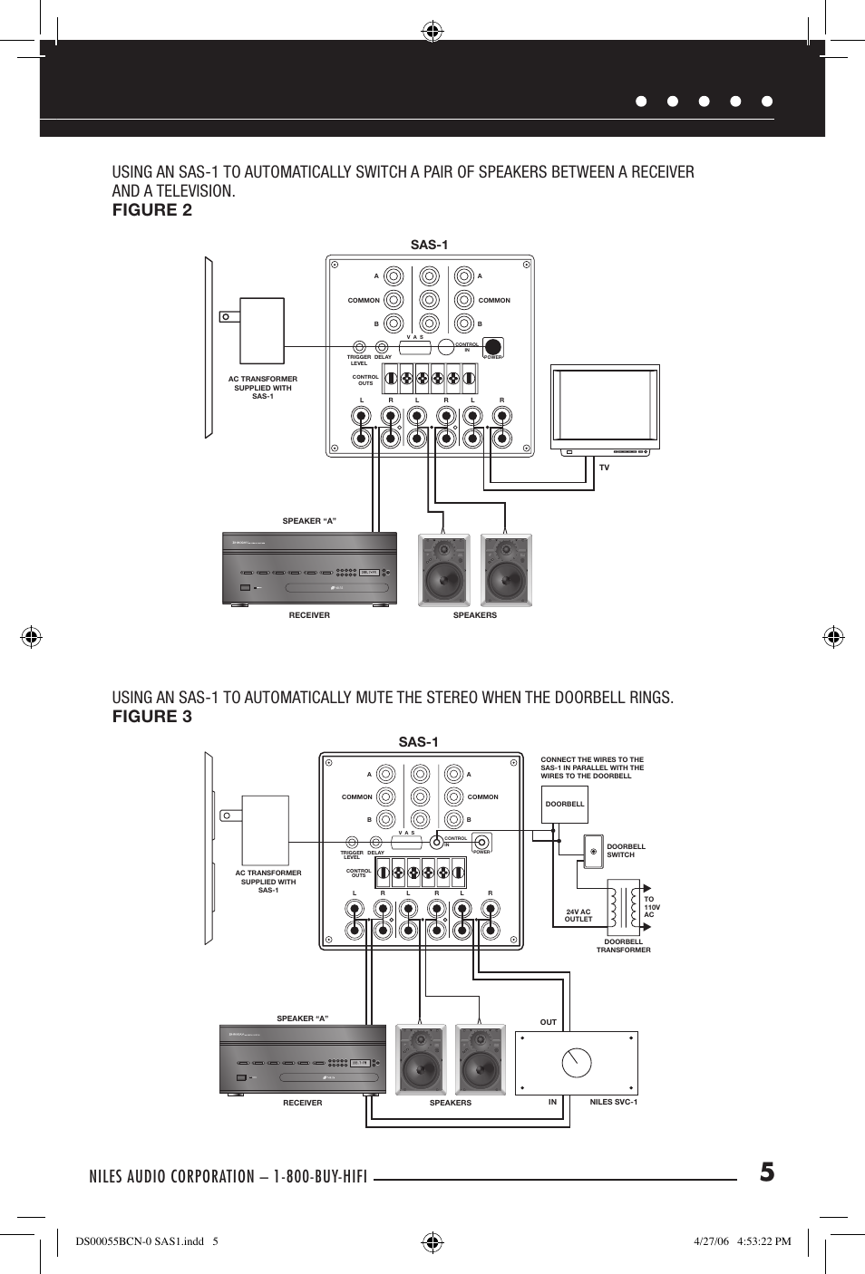 Niles audio corporation – 1-800-buy-hifi, Sas-1 | Niles Audio SAS-1 User Manual | Page 7 / 16