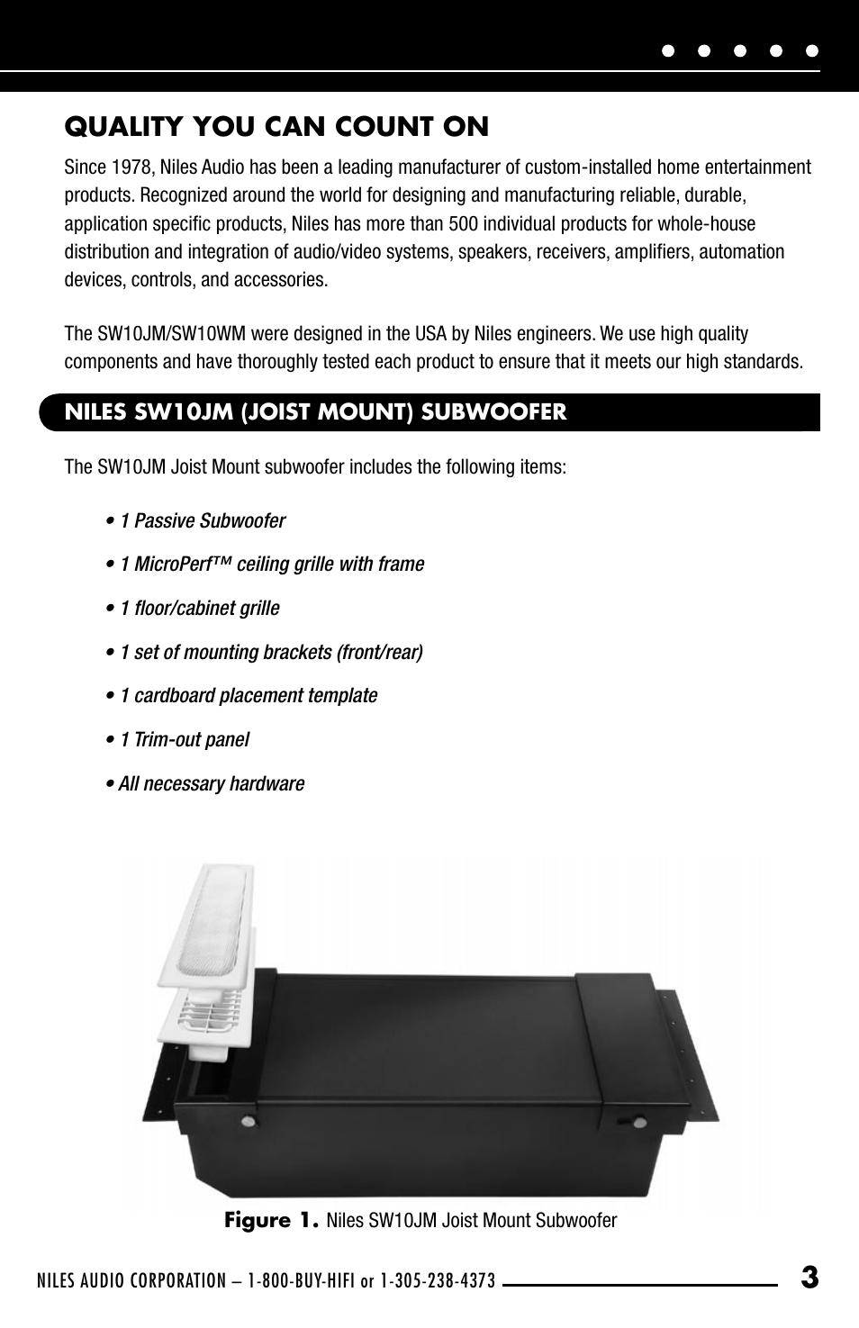 Quality you can count on | Niles Audio SW10JM User Manual | Page 5 / 34
