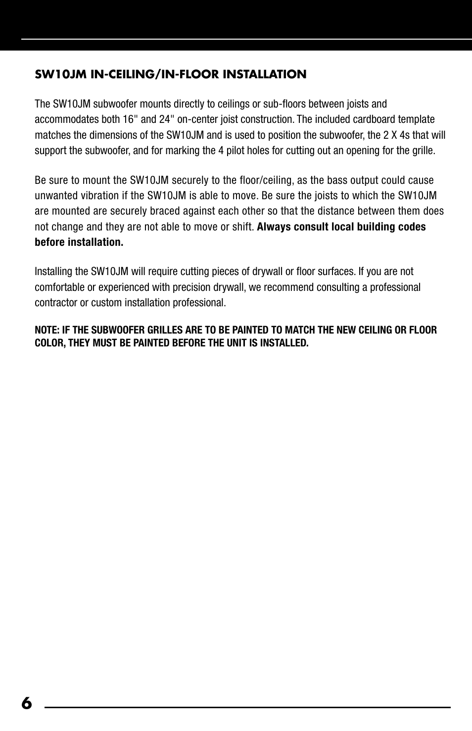 Niles Audio SW10JM User Manual | Page 8 / 34