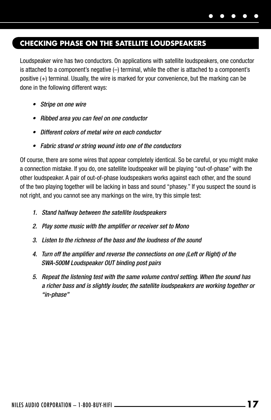 Niles Audio SWA-500M User Manual | Page 19 / 24