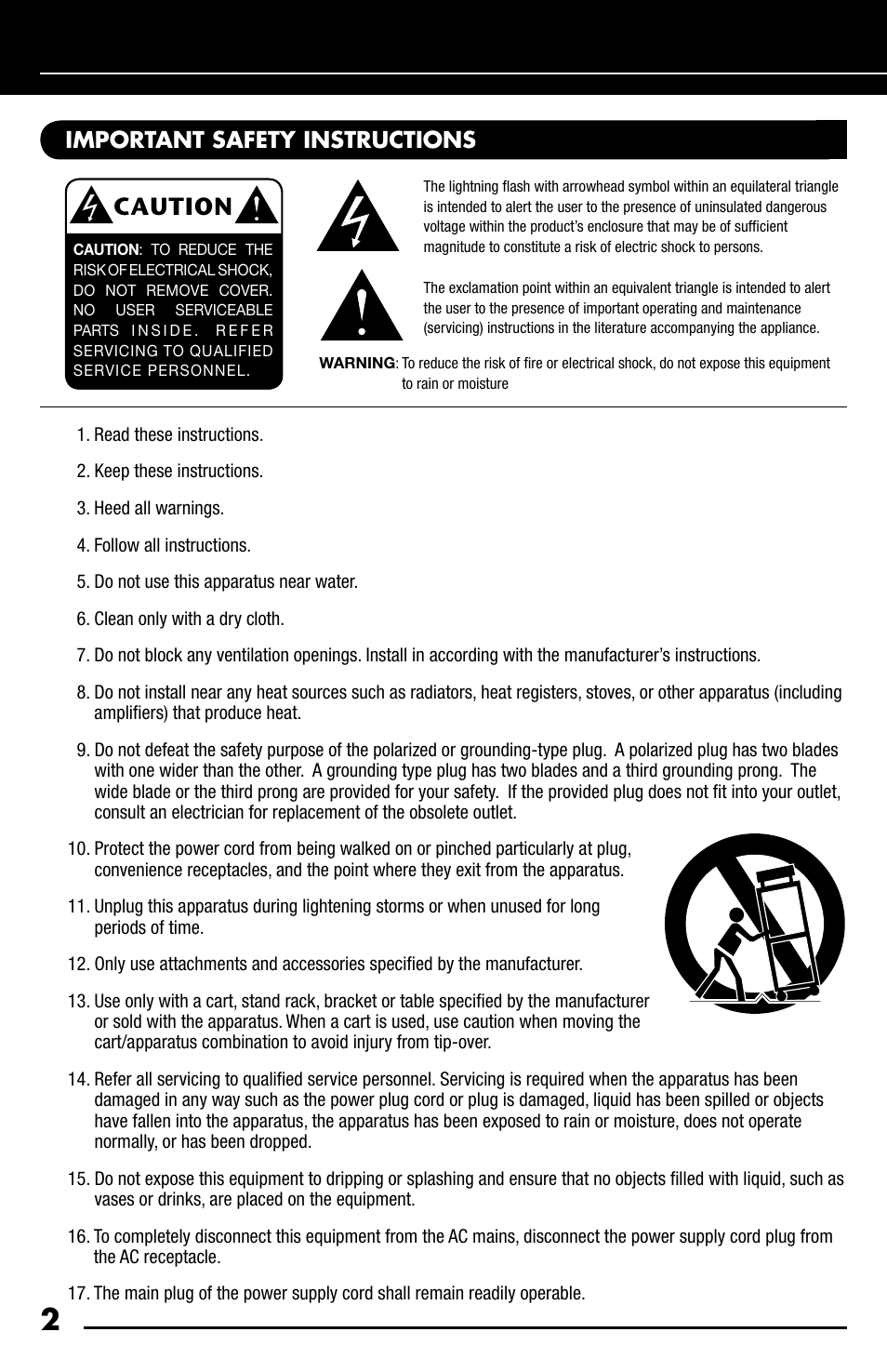 Caution, Important safety instructions | Niles Audio SWA-500M User Manual | Page 4 / 24