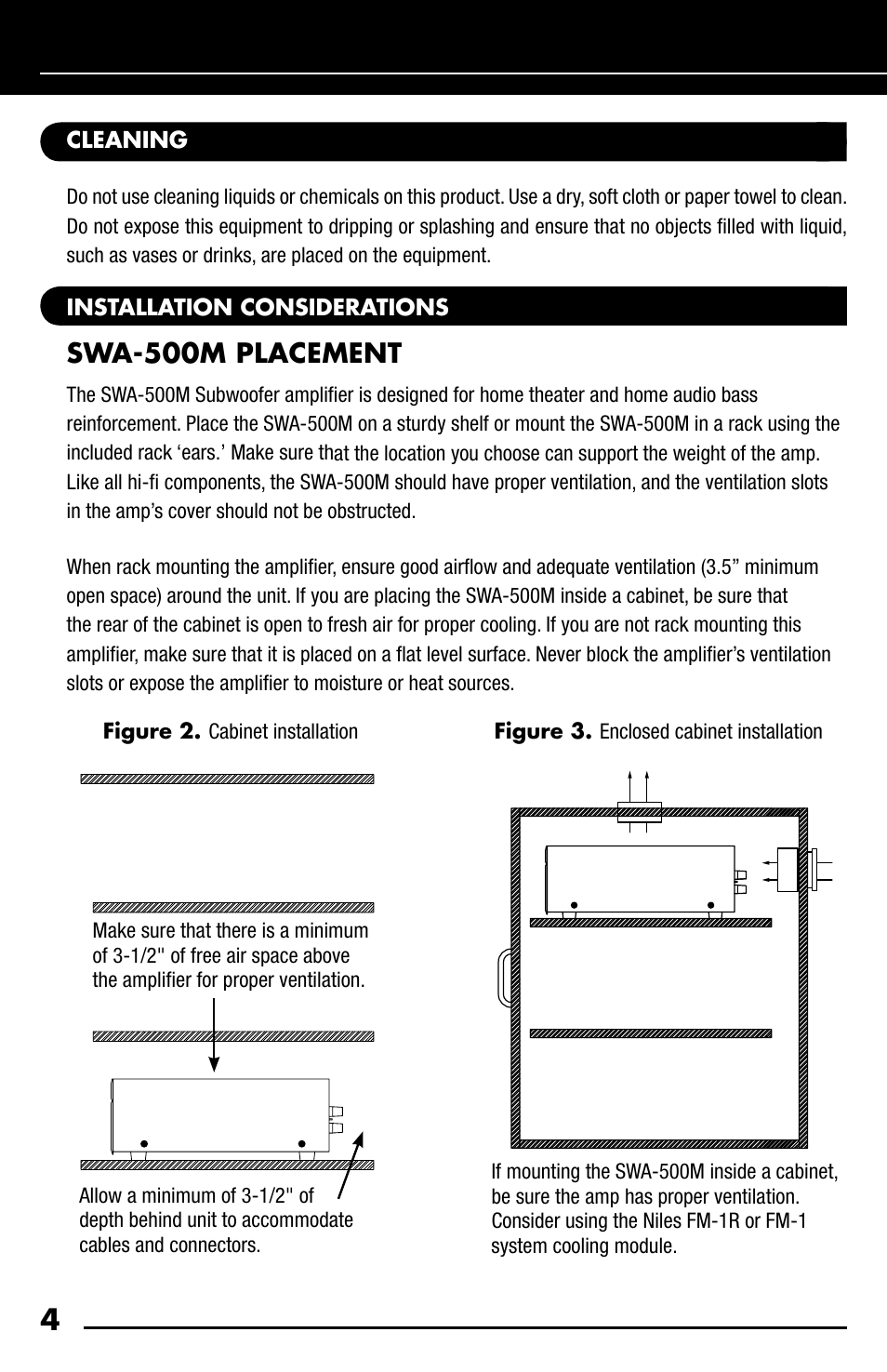 Swa-500m placement | Niles Audio SWA-500M User Manual | Page 6 / 24