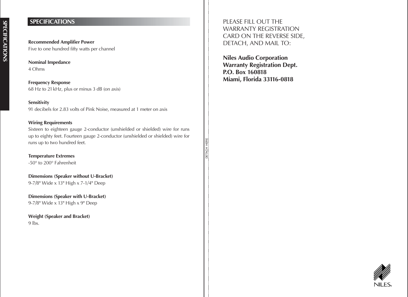 Niles Audio OS-25 User Manual | Page 11 / 12