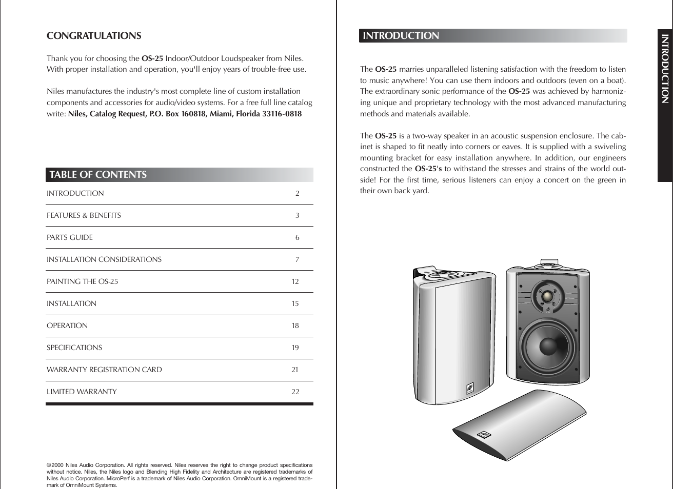 Niles Audio OS-25 User Manual | Page 2 / 12