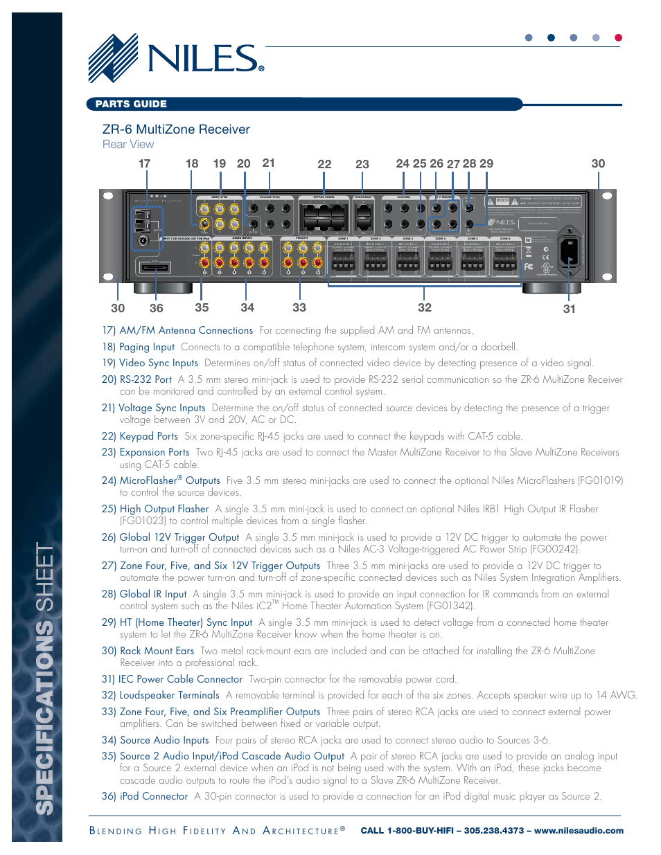 Zr-6 multizone receiver | Niles Audio ZR-6 User Manual | Page 4 / 8