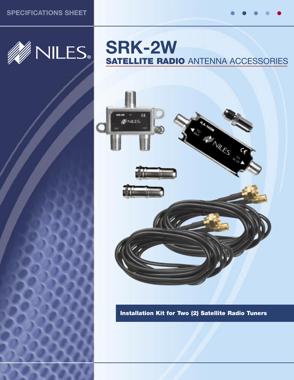 Niles Audio SRK-2W User Manual | 3 pages