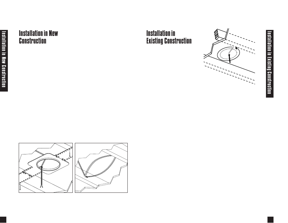 Installation in existing construction, Installation in new construction, Ins talla tion in exis ting cons tr uc tion | Ins talla tion in ne w cons tr uc tion | Niles Audio CM8MP User Manual | Page 8 / 12