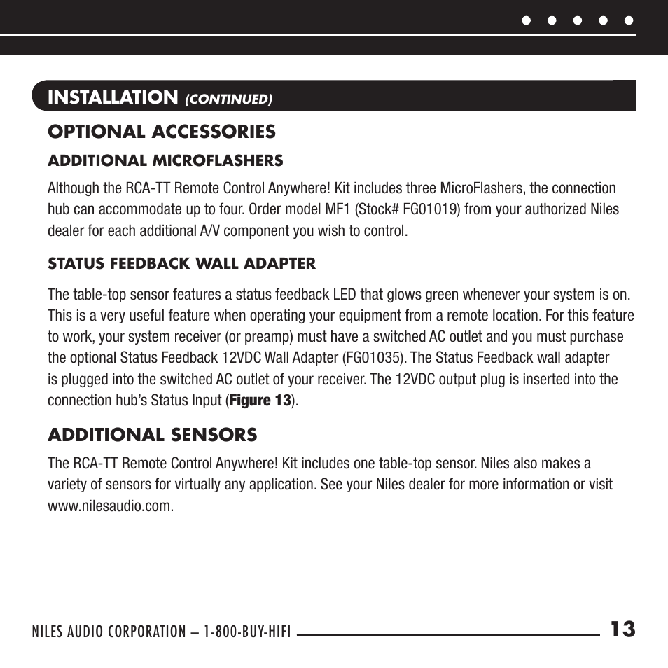 Niles Audio RCA-TT User Manual | Page 15 / 24