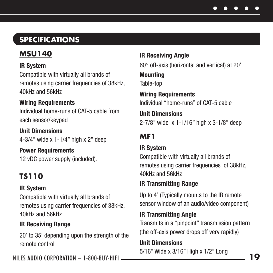 Niles Audio RCA-TT User Manual | Page 21 / 24