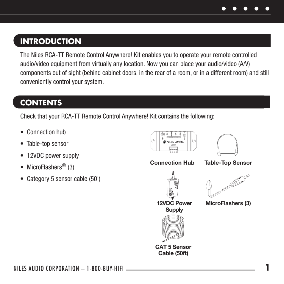 Niles Audio RCA-TT User Manual | Page 3 / 24