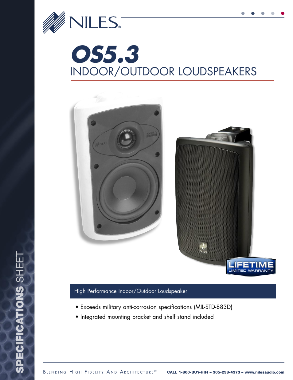 Niles Audio OS5.3 User Manual | 2 pages