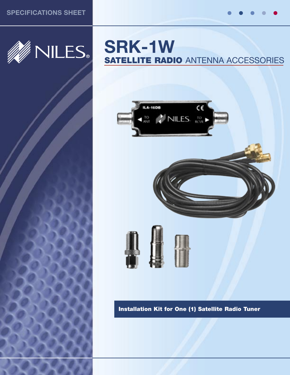 Niles Audio SRK-1W User Manual | 3 pages