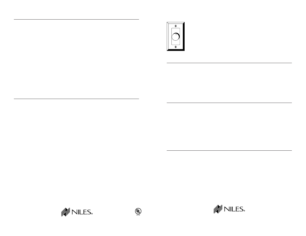 Niles Audio Wall-mount User Manual | 2 pages
