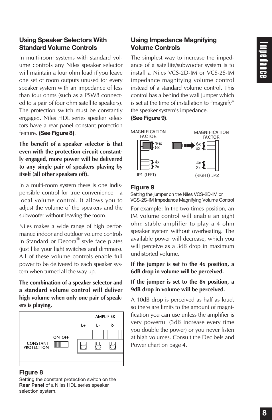 Impedance | Niles Audio PSW8 User Manual | Page 9 / 28