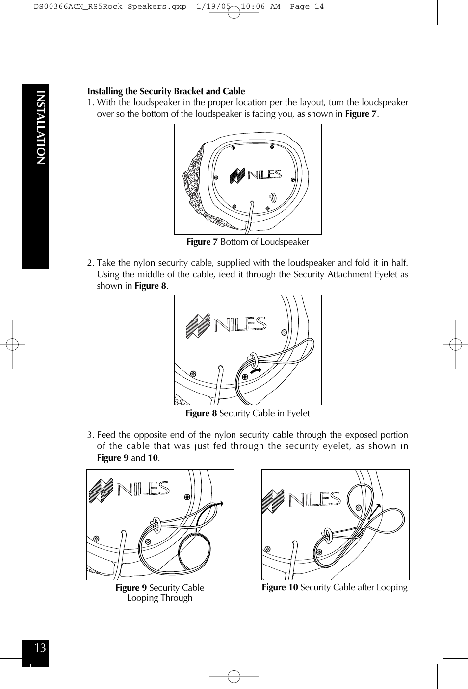 Ins tall a tion | Niles Audio RS5 User Manual | Page 14 / 24