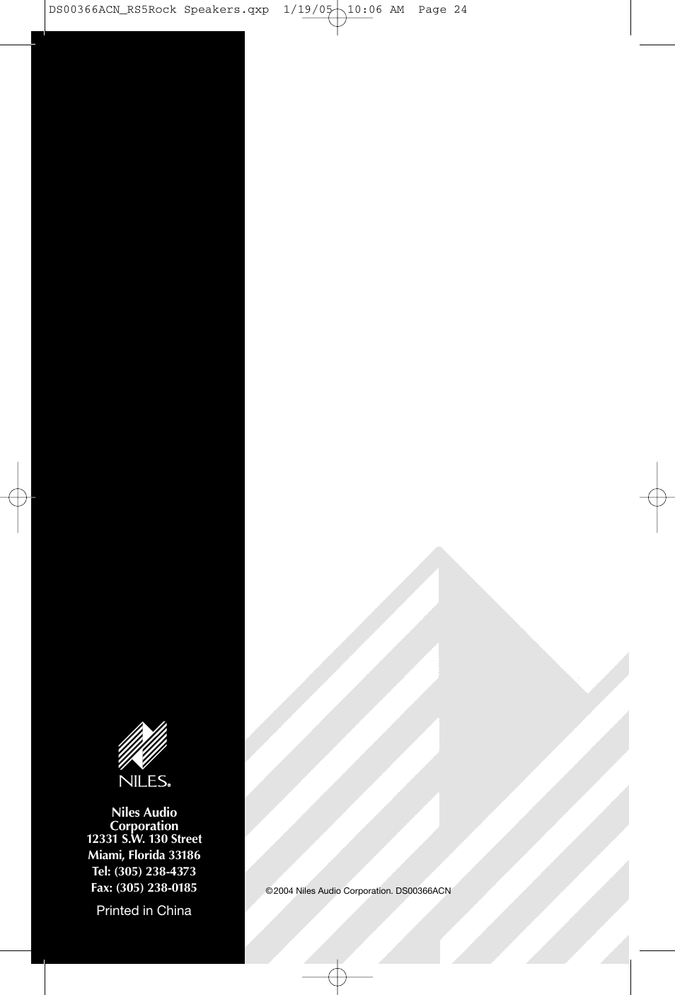 Niles Audio RS5 User Manual | Page 24 / 24