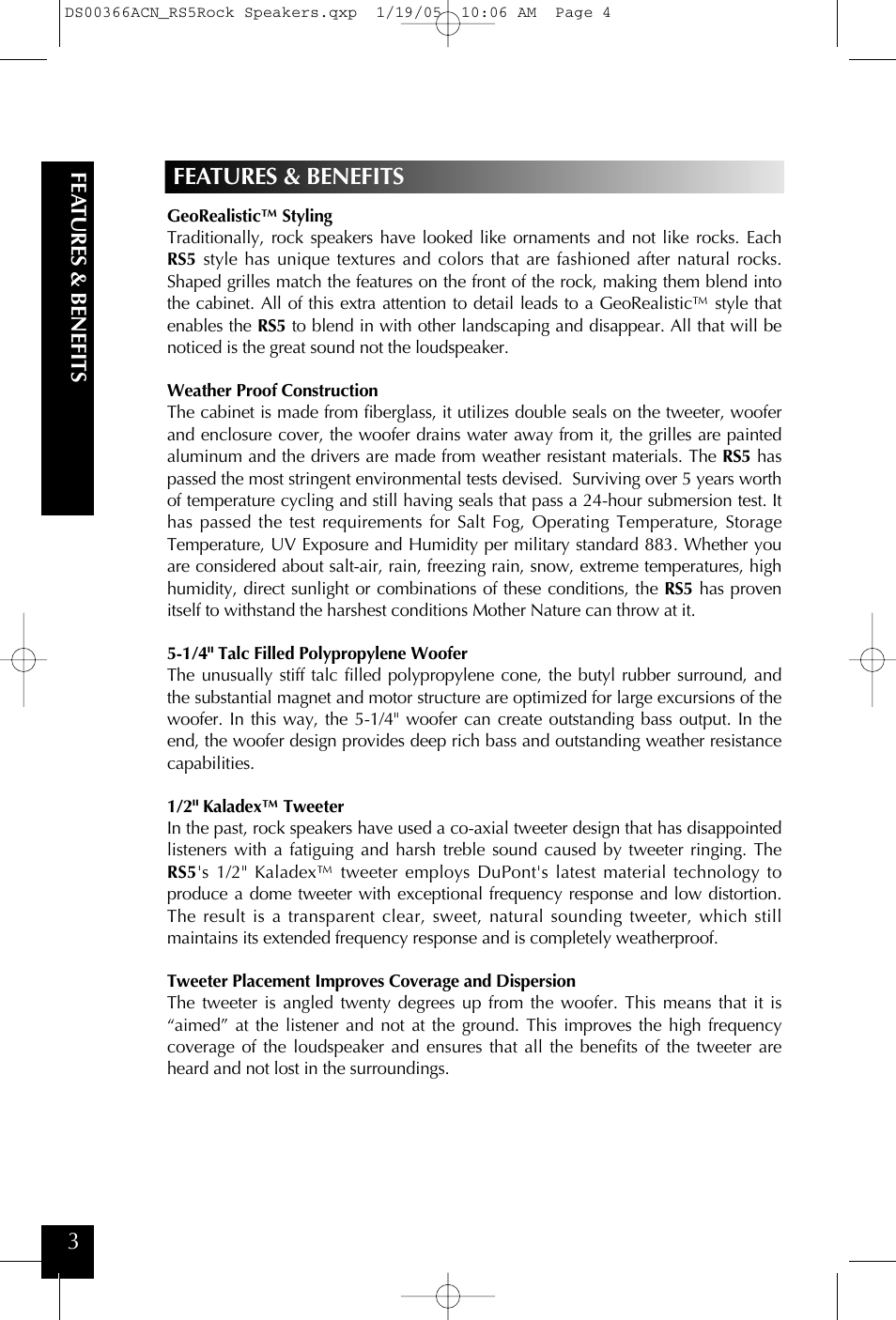 Features & benefits | Niles Audio RS5 User Manual | Page 4 / 24