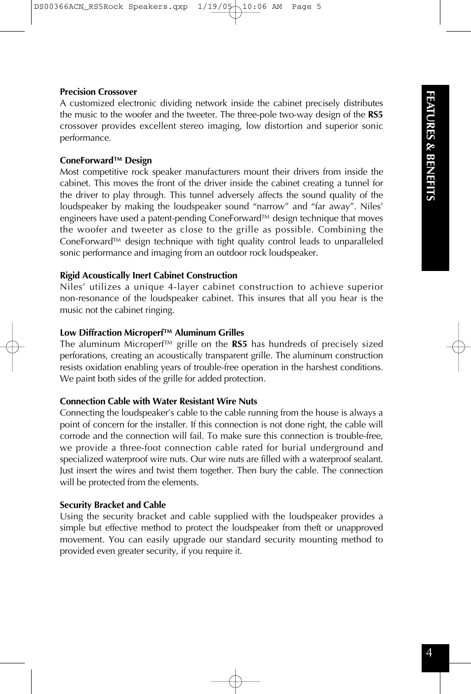 Niles Audio RS5 User Manual | Page 5 / 24