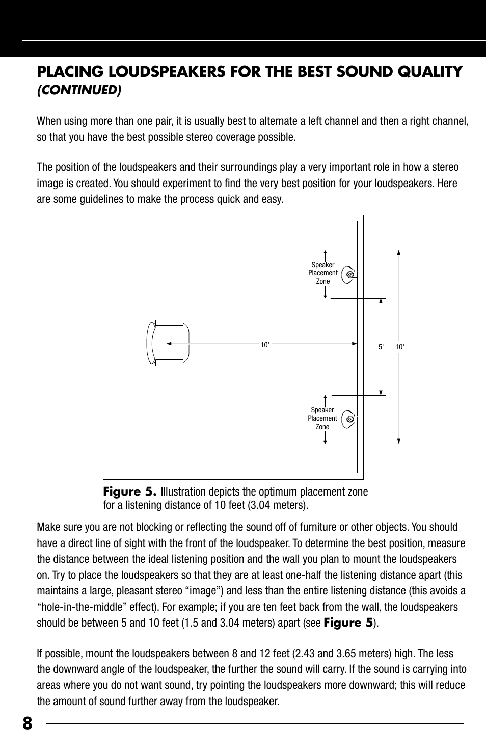 Placing loudspeakers for the best sound quality, Continued) | Niles Audio OS5.5 User Manual | Page 10 / 24