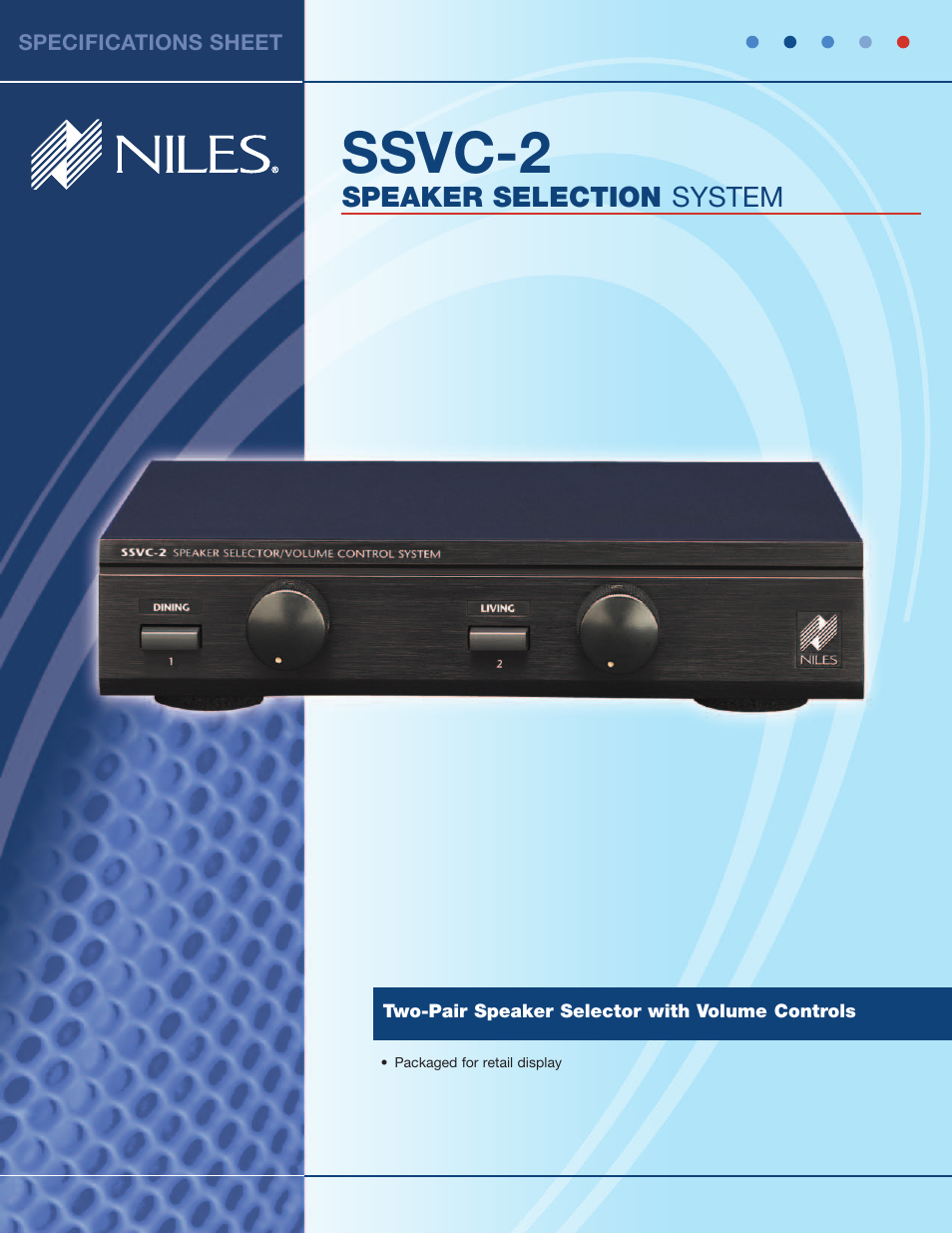 Niles Audio SSVC-2 User Manual | 2 pages