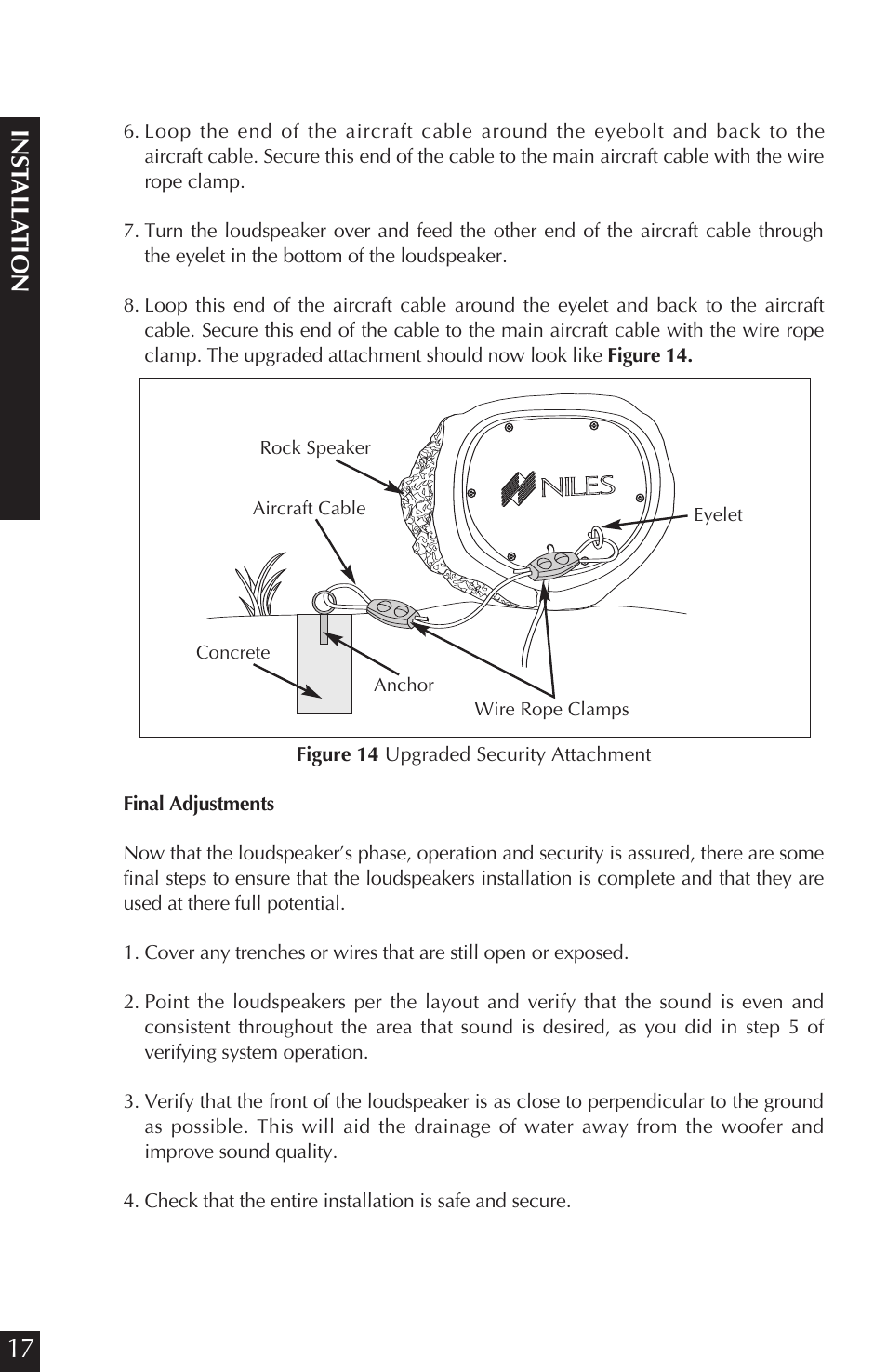 Ins tall ation | Niles Audio Niles RS8Si Sandstone User Manual | Page 18 / 24