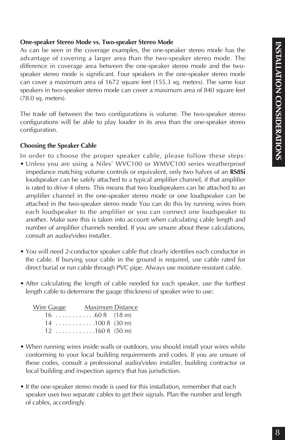 Niles Audio Niles RS8Si Sandstone User Manual | Page 9 / 24