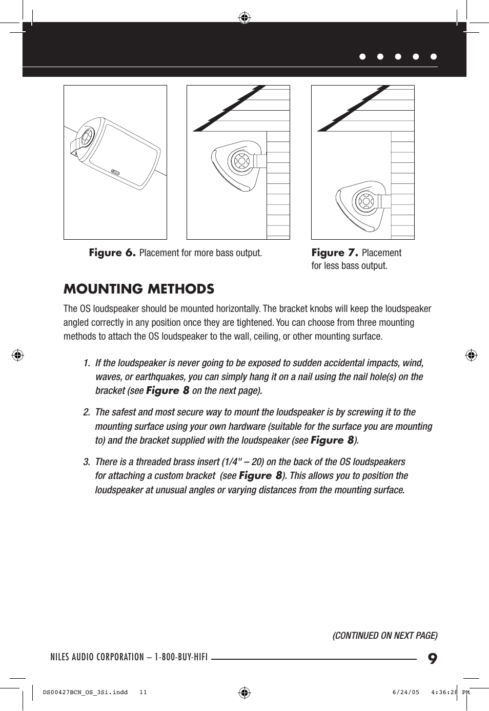 Mounting methods | Niles Audio OS6.3Si User Manual | Page 11 / 24