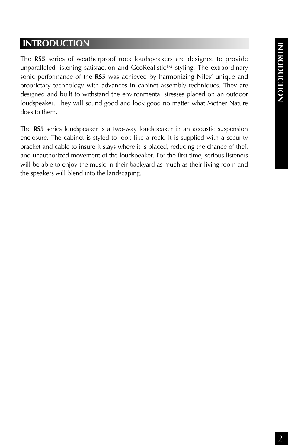 Niles Audio RS 5s User Manual | Page 3 / 20