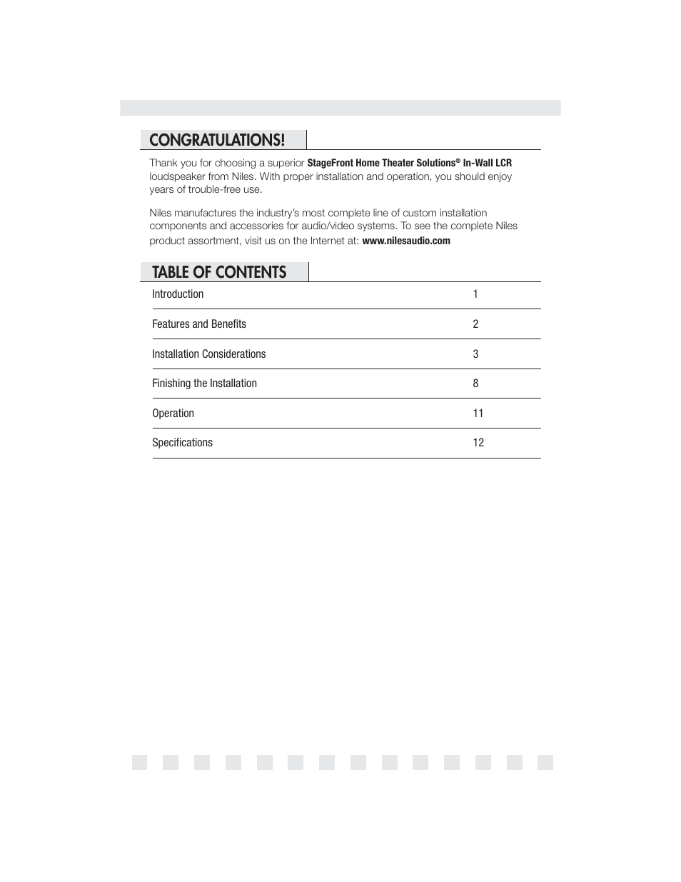 Niles Audio IW2770LCR User Manual | Page 2 / 16