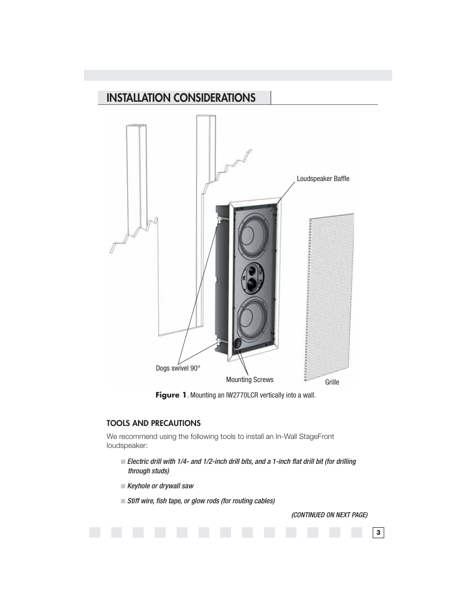 Installation considerations | Niles Audio IW2770LCR User Manual | Page 5 / 16